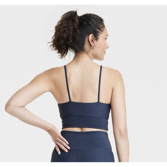 Women's Light Support Soft Ribbed Bra - All in Motion™ Small S Dark Blue NWT - Picture 2 of 10